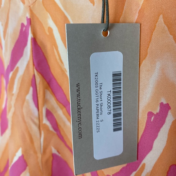 NWT Tucker The Short Shorts Silk Small Pink Orange - Picture 4 of 7